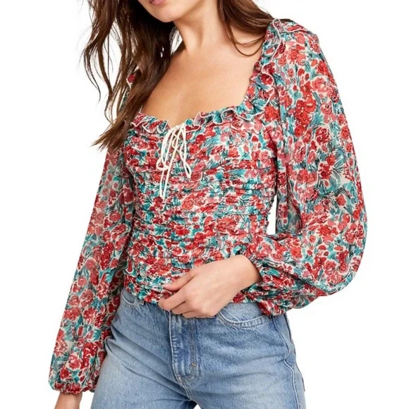 Free people mabel printed blouse